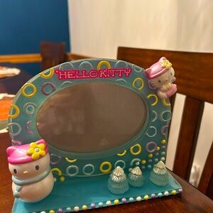 Vintage Sanrio Hello Kitty winter picture frame, teal
